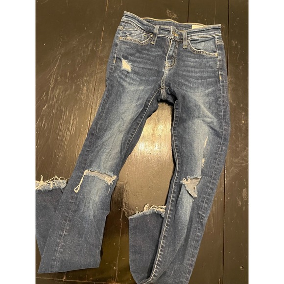 Bridge By Gly Denim - bridge by gly womens dark wash ripped ankle skinny jeans size 23